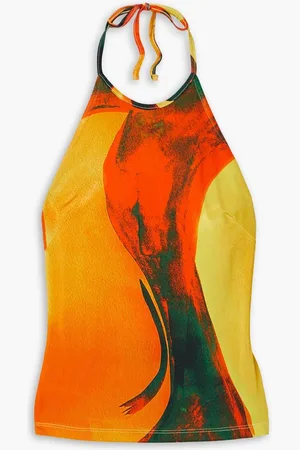 Louisa Ballou Printed stretch-jersey halterneck tank