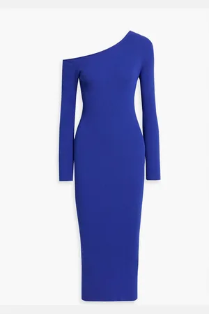 LAPOINTE One-shoulder ribbed-knit midi dress