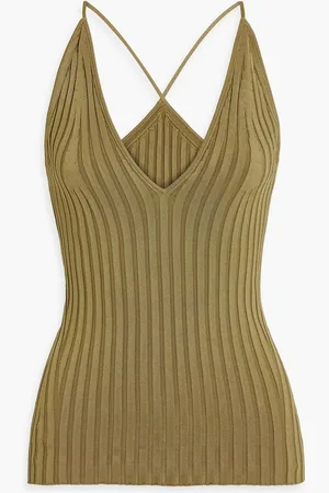GALVAN Rhea ribbed-knit camisole - Green