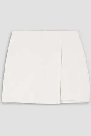 Proenza Schouler Cotton-tweed mini wrap skirt - White