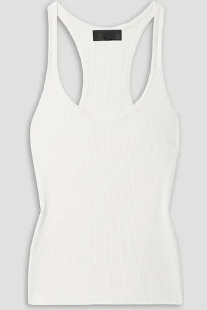 NILI LOTAN Caden ribbed cotton-jersey tank - White
