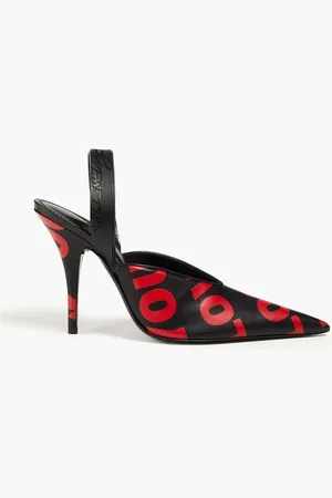 Serafini Printed leather slingback pumps