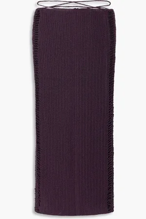 MAGDA BUTRYM Crocheted cotton-blend midi skirt - Purple