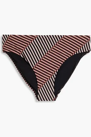 JETS Raya striped mid-rise bikini briefs