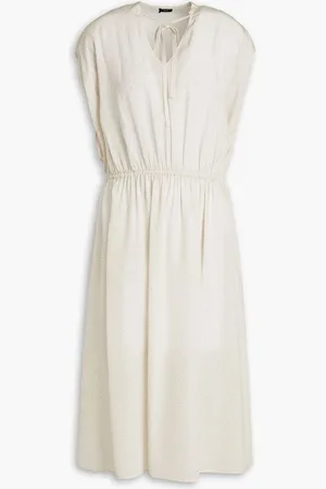 Joseph Delcie printed silk crepe de chine midi dress - White