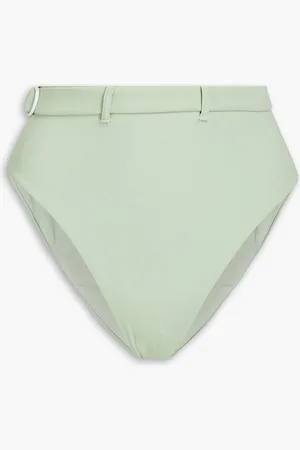 ONIA Bria belted high-rise bikini briefs - Green