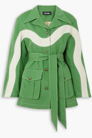 Ahluwalia Lagos belted Lyocell-twill and stretch-cotton jacket - Green
