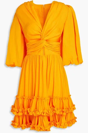 Costarellos Tiered cutout linen dress