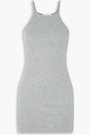 SKIN Rylee ribbed Pima cotton-jersey mini dress - Gray