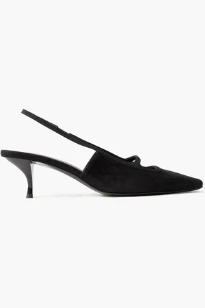 Neous Sabik grosgrain-trimmed suede slingback pumps