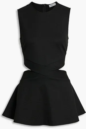 ROSETTA GETTY Cutout stretch-knit peplum top