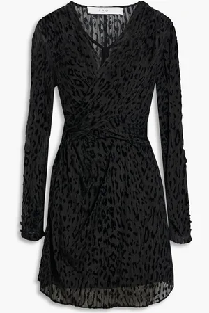 IRO Layana wrap-effect devoré silk-chiffon mini dress