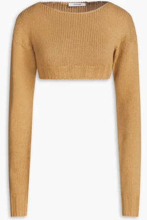 LE 17 SEPTEMBRE Cropped knitted sweater - Brown