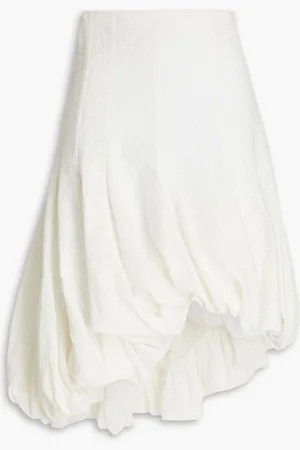 Chloé Asymmetric cotton-blend broderie anglaise skirt - White