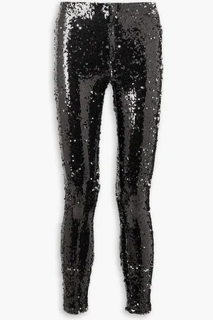 Isabel Marant Madilio sequined cotton-jersey skinny pants - Metallic