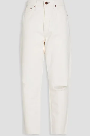 RAG&BONE Alissa distressed high-rise straight-leg jeans - White