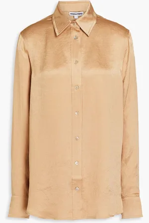 Solid The Oxford crinkled-satin shirt - Neutral