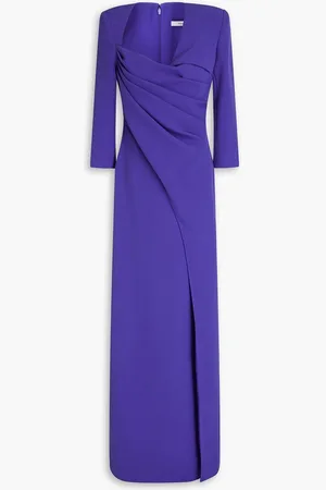 Safiyaa Ayanna draped crepe gown - Blue