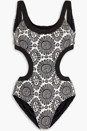 Solid The Sarah cutout printed swimsuit