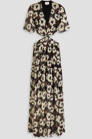 Bash Kandy printed metallic fil coupe maxi dress