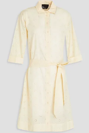 Lisa Marie Fernandez Belted linen shirt dress - White