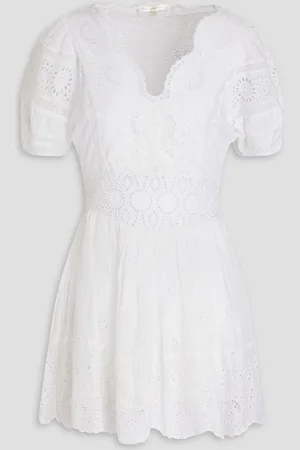LOVESHACKFANCY Valente scalloped broderie anglaise mini dress