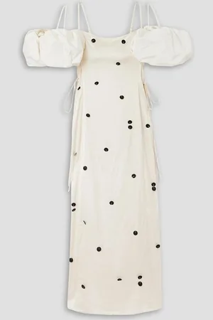 Jacquemus La Robe Chouchou polka-dot satin midi dress - White