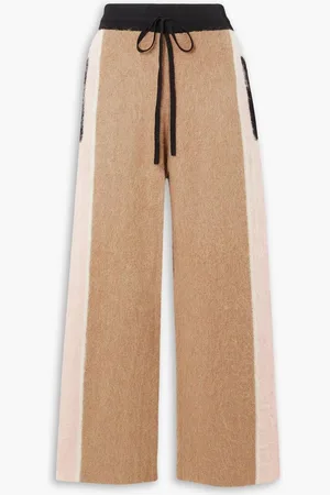 ZANKOV Etienne striped brushed knitted track pants - Brown