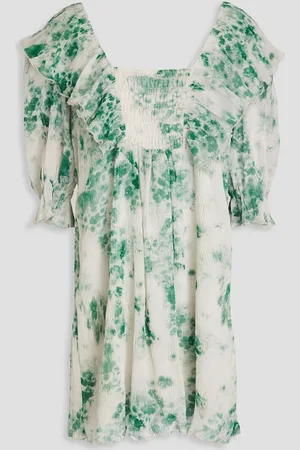 Ganni Tie-dyed crepon mini dress
