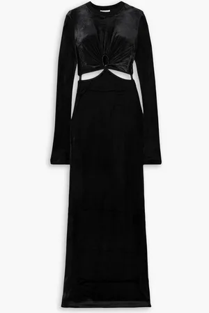 Nensi Dojaka Cutout velvet maxi dress