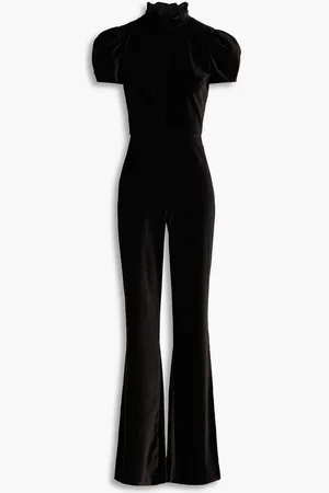 ALICE+OLIVIA Alice Olivia - Jorah ruffled velvet jumpsuit