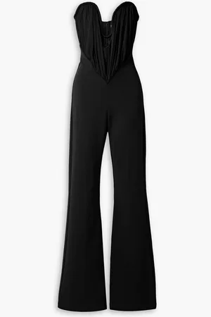 ET OCHS Gabriel strapless gathered glossed-jersey jumpsuit