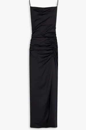 Maje Ruched satin maxi dress