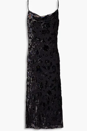 RAG&BONE Nicola draped devoré-velvet slip dress