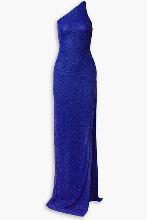 Naeem Khan One-shoulder beaded tulle gown - Blue