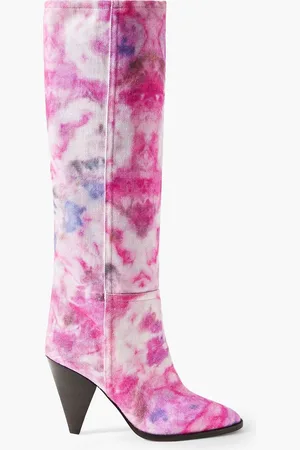 Isabel Marant Ririo tie-dye denim knee boots