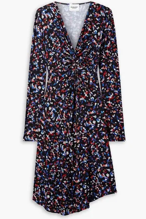 Marant Etoile Jadiya twist-front printed stretch-jersey dress