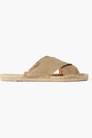 Castaner Palmera frayed metallic canvas espadrille sandals - Metallic