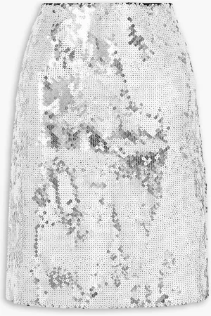 16Arlington Wile sequined stretch-tulle midi skirt - Metallic