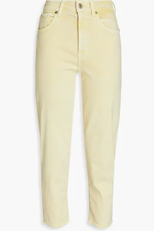 7 for all Mankind Malia cropped high-rise straight-leg jeans - Yellow
