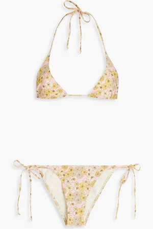Lisa Marie Fernandez Pamela floral-print triangle bikini - Pink