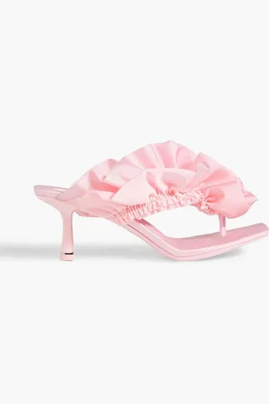 Alexander Wang Celeste 65 ruffled satin-jersey mules - Pink