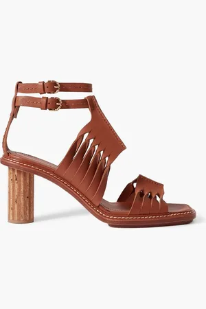 ULLA JOHNSON Madeira cutout leather sandals - Brown