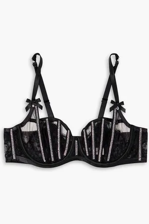 Agent Provocateur Caitriona crystal-embellished lace underwired bra