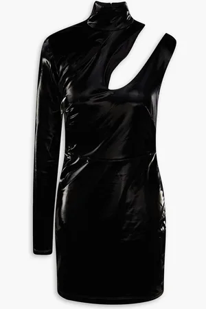 ROTATE Fallen cutout vinyl mini dress