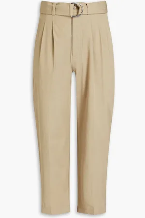 Nanushka Tapered cropped cotton-blend twill pants - Neutral