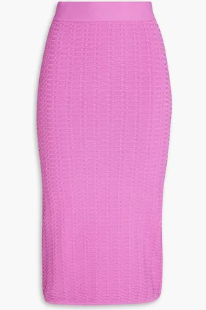 Hervé Léger Stretch-knit midi skirt - Purple