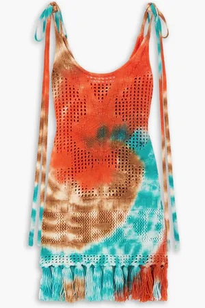 Alanui California Dreaming Net tasseled tie-dyed wool mini dress