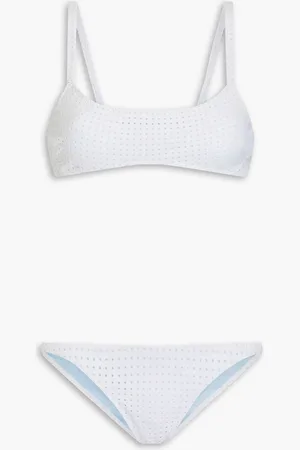 Lisa Marie Fernandez The KK perforated stretch-crepe bikini - Blue