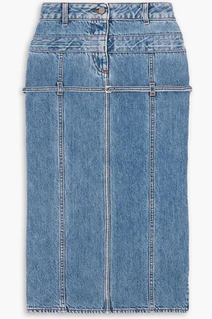 Jacquemus Paneled denim midi skirt - Blue